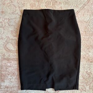 Express Black Knee-Length Pencil Skirt with Slit